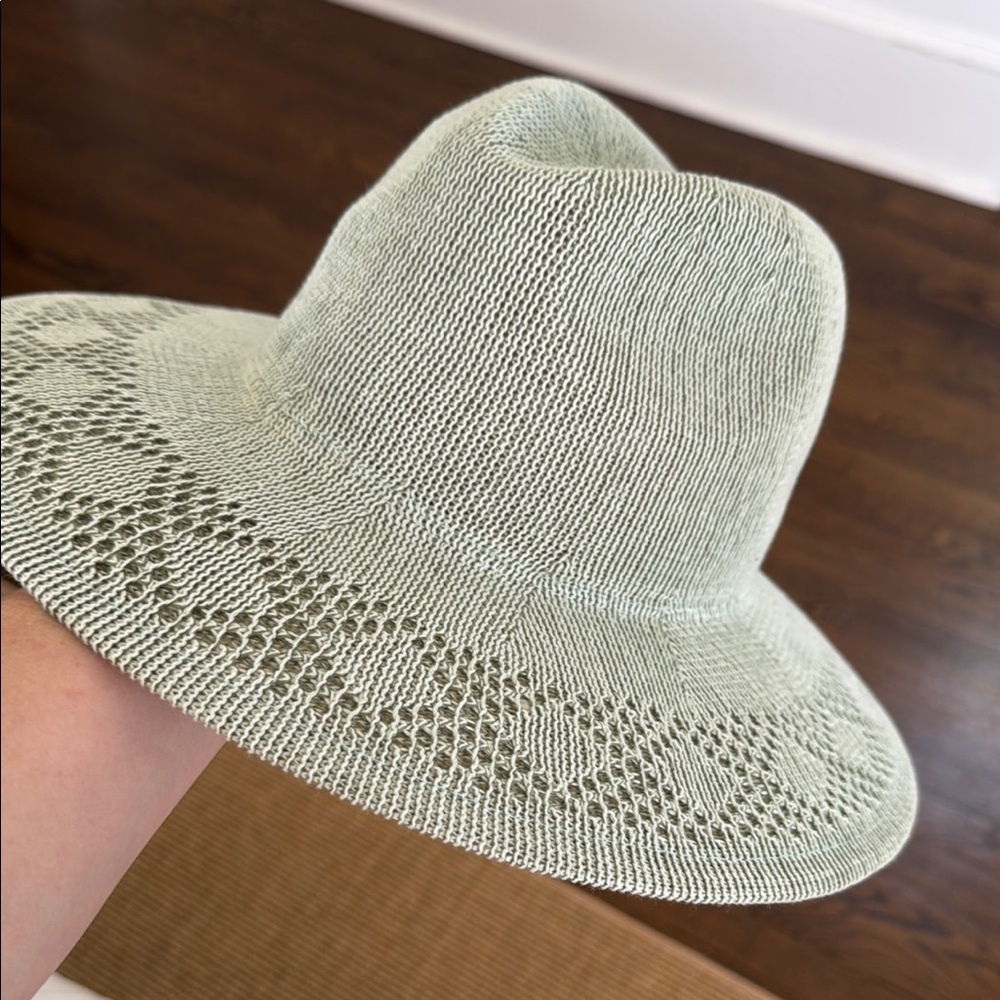 Elegant Knit Sun Hat in Light Green